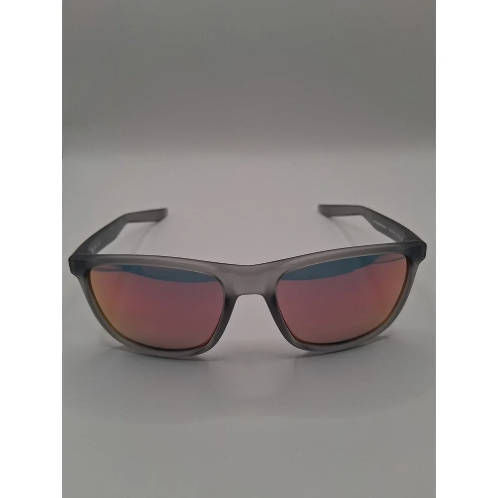 NIKE ESSENTIAL ENDEAVOR FQ4619 016 Sunglasses Matte Gray Frame Gray Red Len 57mm